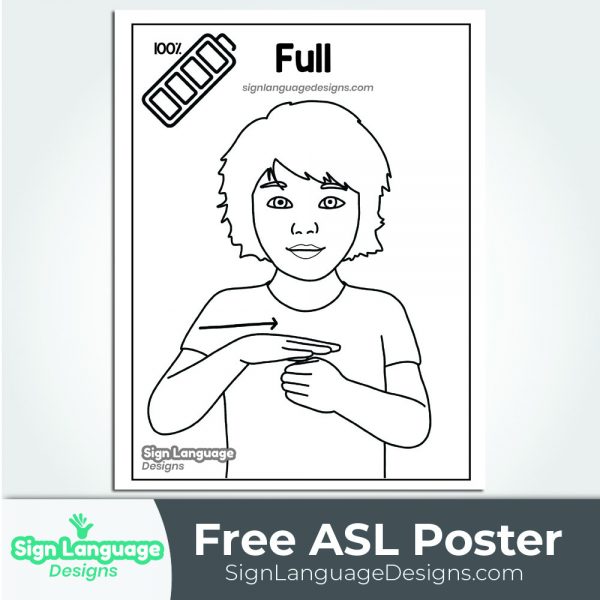 Free ASL Sign Poster - BW Full - Sign Language Designs