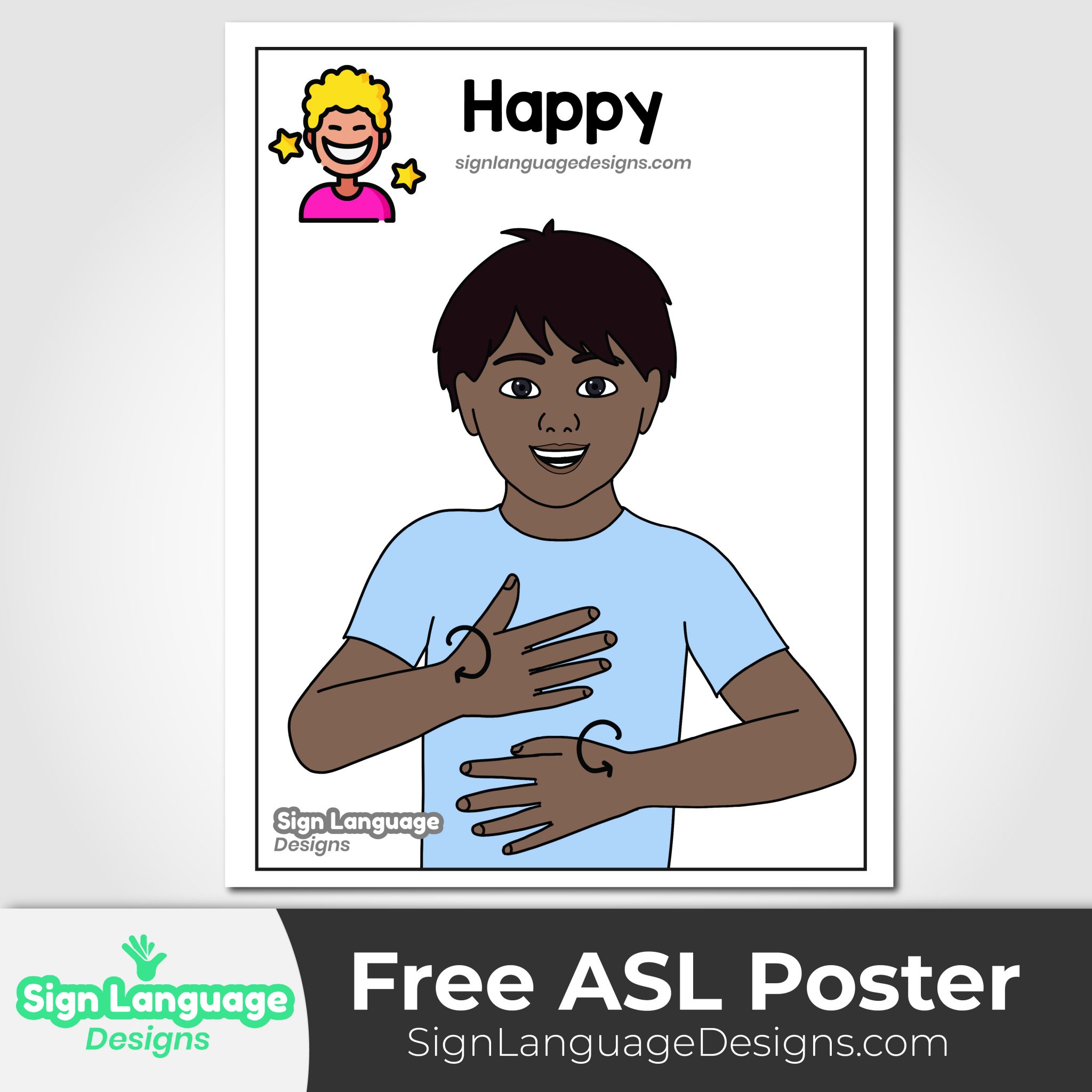 Free ASL Sign Poster - SIT - Sign Language Designs