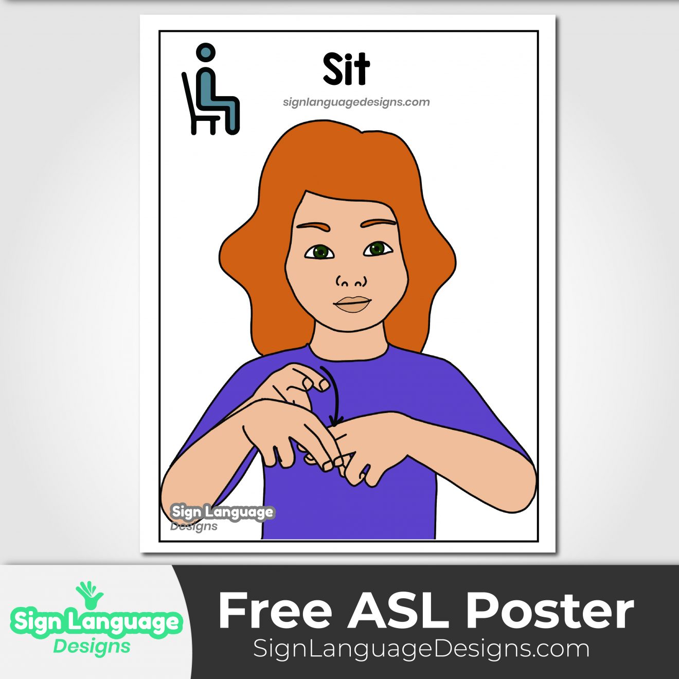 Free ASL Sign Poster - HAPPY - Sign Language Designs