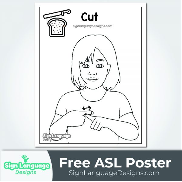 Free ASL Sign Poster BW CUT Sign Language Designs