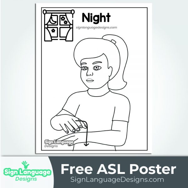 Free ASL Sign Poster - BW MY NAME IS - Sign Language Designs