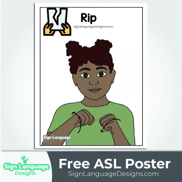 Free ASL Sign Poster - RUN - Sign Language Designs