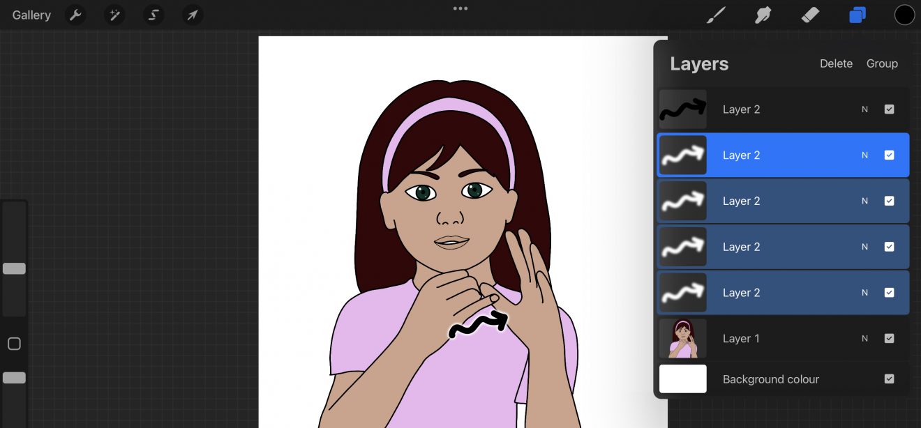 How to Add Arrows To ASL Clipart On Your iPad With Procreate Sign Language Designs